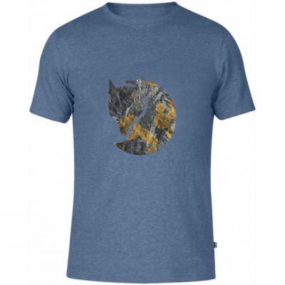 Playeras Fjallraven Rock Logo Hombre - Azules - Chile YLK287653